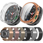 全面保護TPUプロテクティブカバー ミラネーゼマグネットメタルウォッチバンド、Samsung Galaxy Watch8 44mm用、Samsung Galaxy Watch8 40mm用