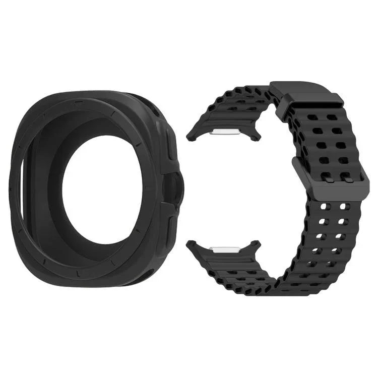 シリコンウォッチカバーマリンデュアルバックル シリコンウォッチバンド、Samsung Galaxy Watch 47mm / Ultra 2025用