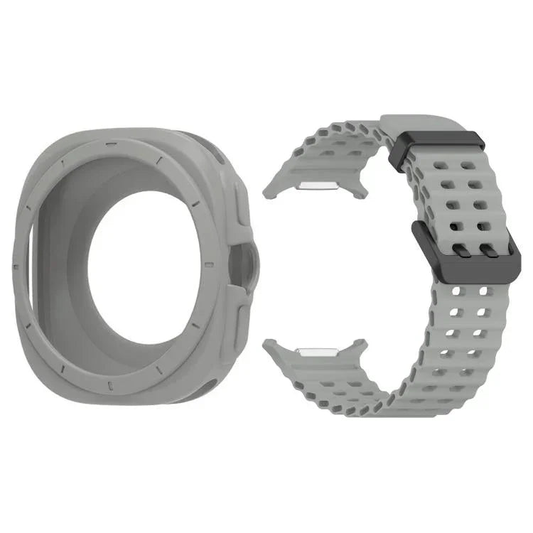 シリコンウォッチカバーマリンデュアルバックル シリコンウォッチバンド、Samsung Galaxy Watch 47mm / Ultra 2025用