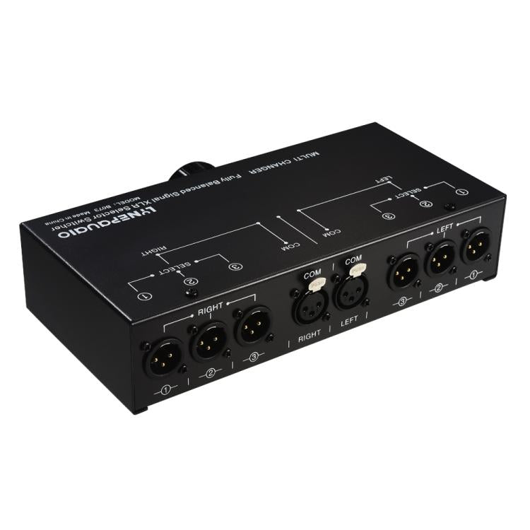 B073 1入力3出力フルバランス信号セレクター 3チャンネルバランスラインセレクター、外部電源不要ロスレス切替、B073