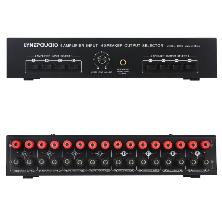 B075 4入力4出力パワーアンプスピーカーセレクタースイッチャー、1チャンネルあたり300W音質ロスなし、B075