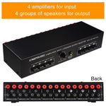 B075 4入力4出力パワーアンプスピーカーセレクタースイッチャー、1チャンネルあたり300W音質ロスなし、B075