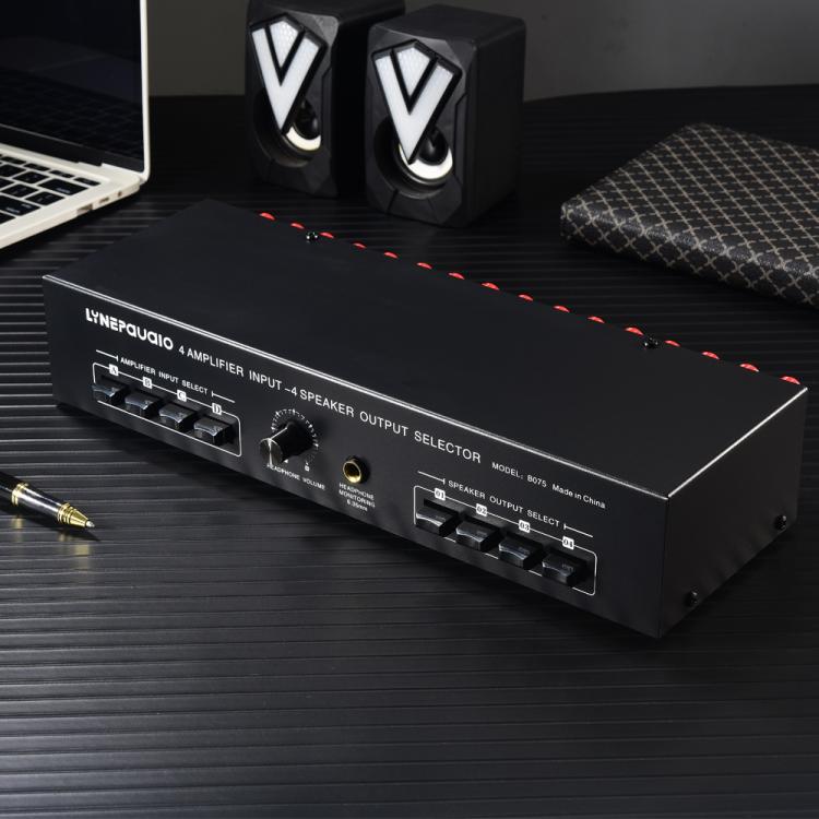 B075 4入力4出力パワーアンプスピーカーセレクタースイッチャー、1チャンネルあたり300W音質ロスなし、B075