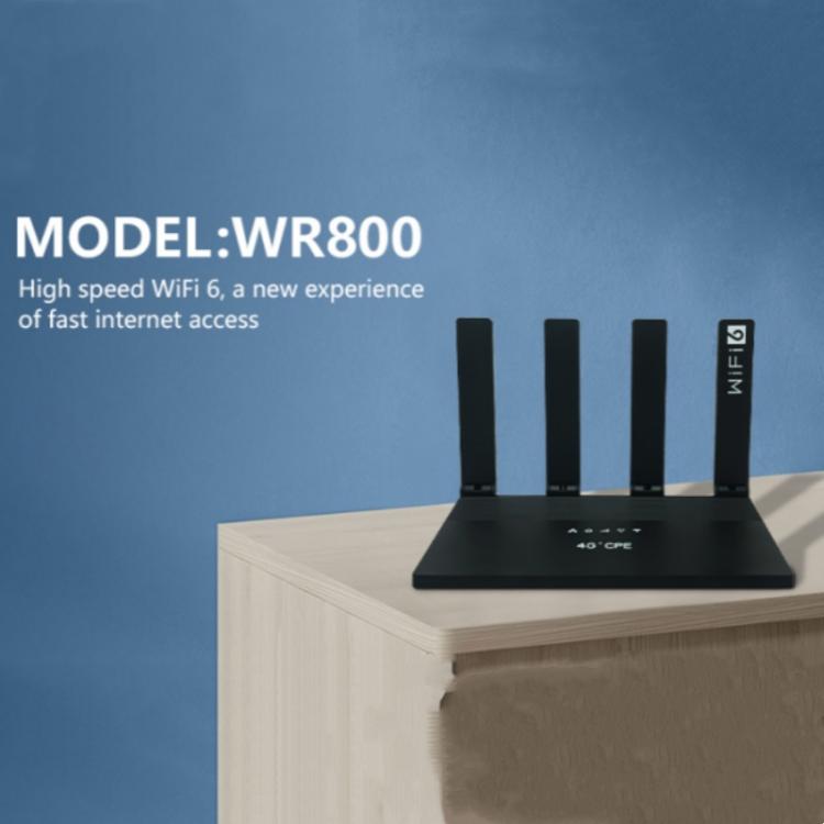 WR800 WiFiルーター 4LANポート 600Mbps WiFi 6 ワイヤレスモデム SIMカードスロット付き 4G LTE、米国プラグ、欧州プラグ