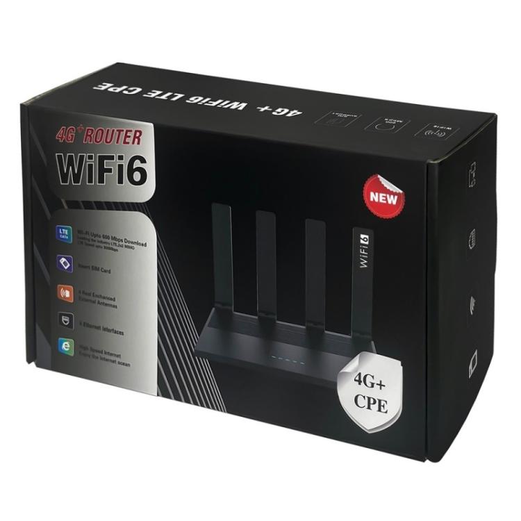 WR800 WiFiルーター 4LANポート 600Mbps WiFi 6 ワイヤレスモデム SIMカードスロット付き 4G LTE、米国プラグ、欧州プラグ