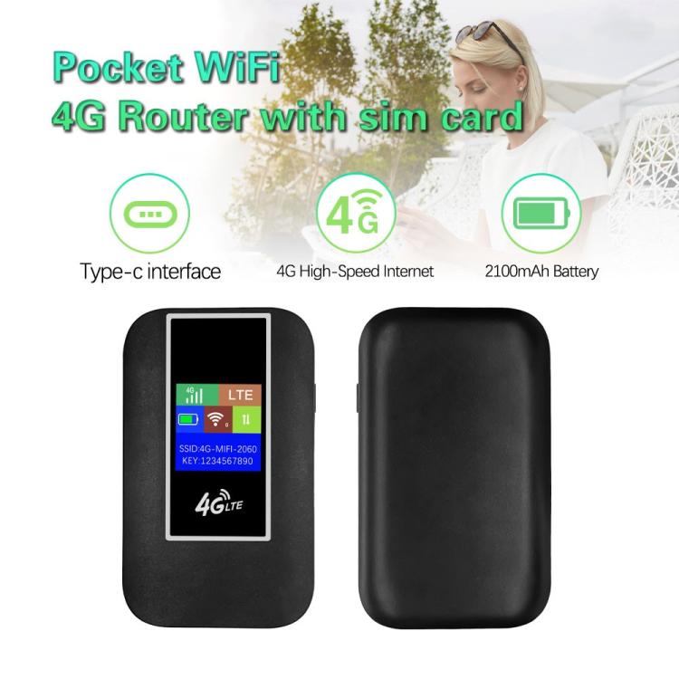 MF860 旅行用ワイヤレスポケットホットスポット カラースクリーン ポータブル4G LTE WiFiルーター
