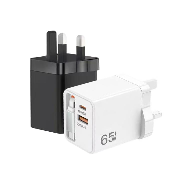 FC1 3-in-1 70cm 伸縮式Type-Cケーブル、PD3.0、QC3.0 USBスマホ充電器、UKプラグ