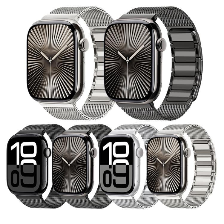 磁気織り込みI字型ステンレススチール時計バンド、Apple Watch 46mm / 49mm / 45mm / 44mm用、Apple Watch 42mm / 41mm / 40mm / 38mm用