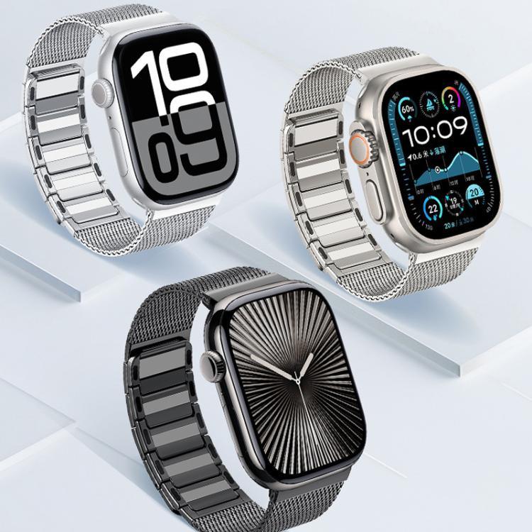 磁気織り込みI字型ステンレススチール時計バンド、Apple Watch 46mm / 49mm / 45mm / 44mm用、Apple Watch 42mm / 41mm / 40mm / 38mm用