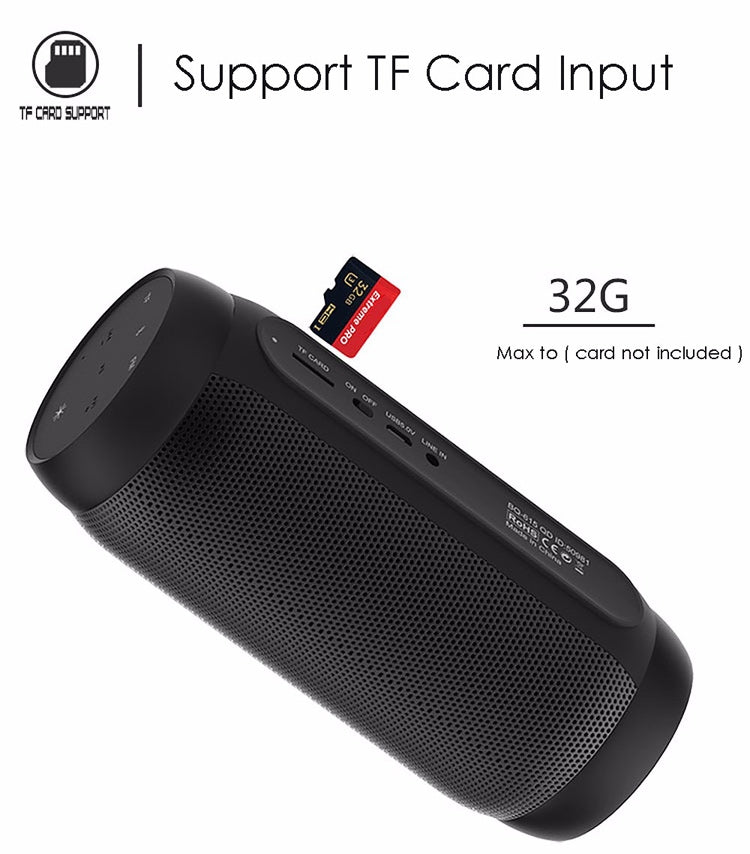 BQ615 PRO カラフルLED ワイヤレス HiFi ステレオスピーカー Bluetooth + TFカードプレーヤー + FMラジオ + AUX + NFC搭載 BQ615 PRO
