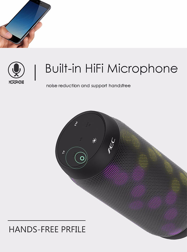 BQ615 PRO カラフルLED ワイヤレス HiFi ステレオスピーカー Bluetooth + TFカードプレーヤー + FMラジオ + AUX + NFC搭載 BQ615 PRO