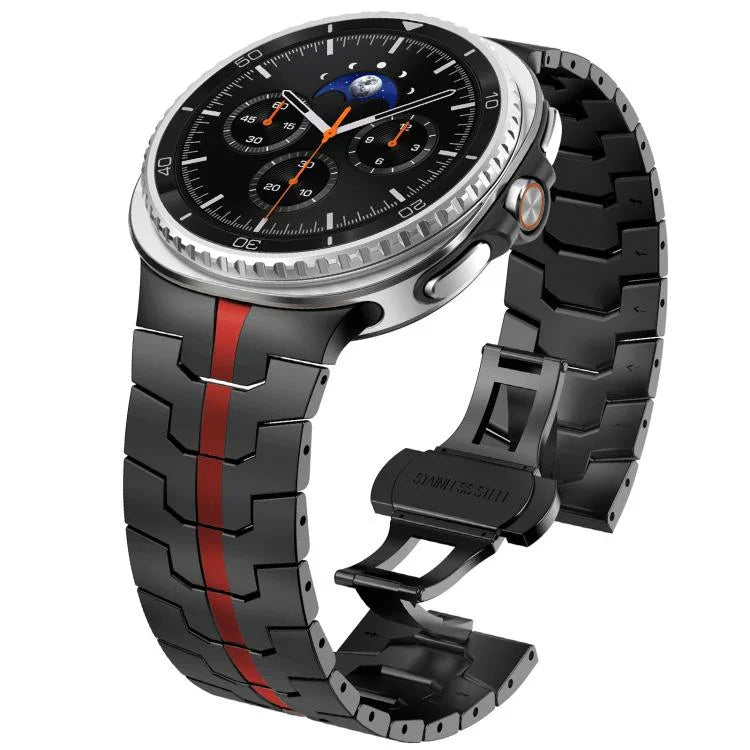 バタフライバックルステンレススチールウォッチバンド、Samsung Galaxy Watch8 / Watch8 Classic用