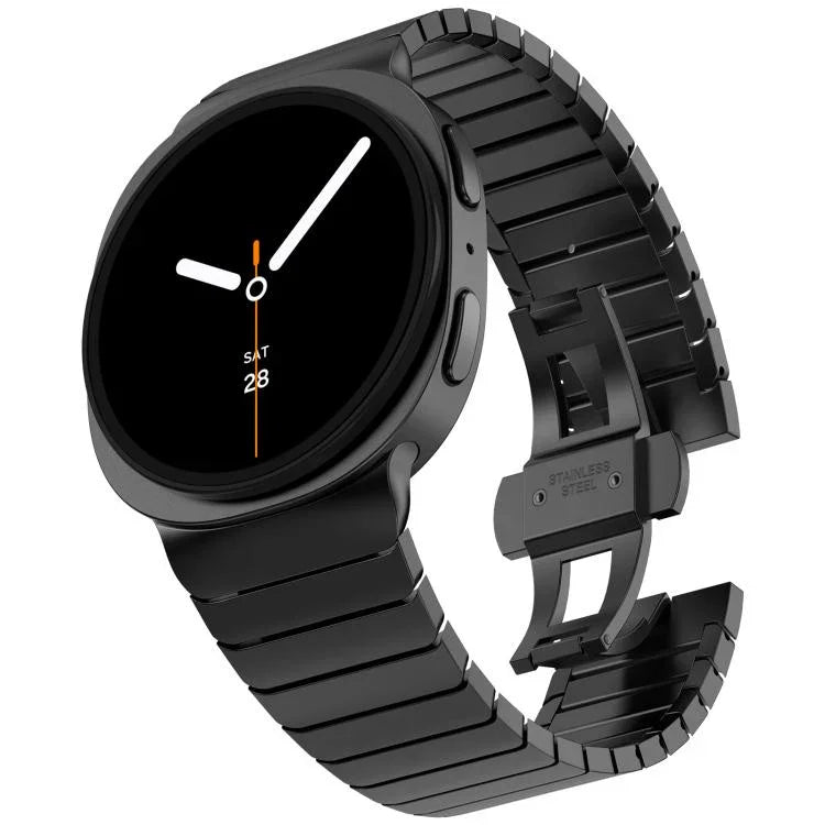 ワンビーズバタフライバックルステンレススチールウォッチバンド、Samsung Galaxy Watch8 / Watch8 Classic用