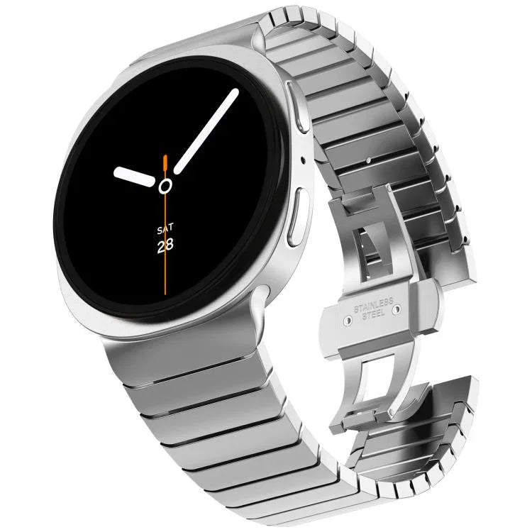 ワンビーズバタフライバックルステンレススチールウォッチバンド、Samsung Galaxy Watch8 / Watch8 Classic用