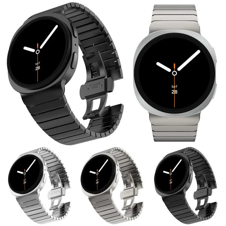 ワンビーズバタフライバックルステンレススチールウォッチバンド、Samsung Galaxy Watch8 / Watch8 Classic用