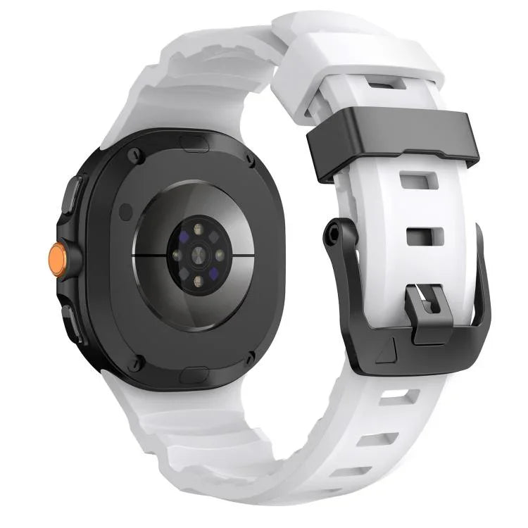 ブラックバックルスポーツシリコンウォッチバンド、Samsung Galaxy Watch8 / Watch8 Classic用