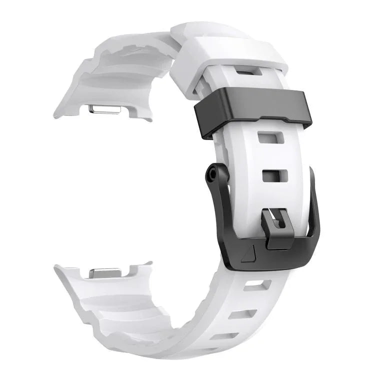ブラックバックルスポーツシリコンウォッチバンド、Samsung Galaxy Watch8 / Watch8 Classic用