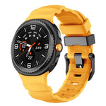 ブラックバックルスポーツシリコンウォッチバンド、Samsung Galaxy Watch8 / Watch8 Classic用