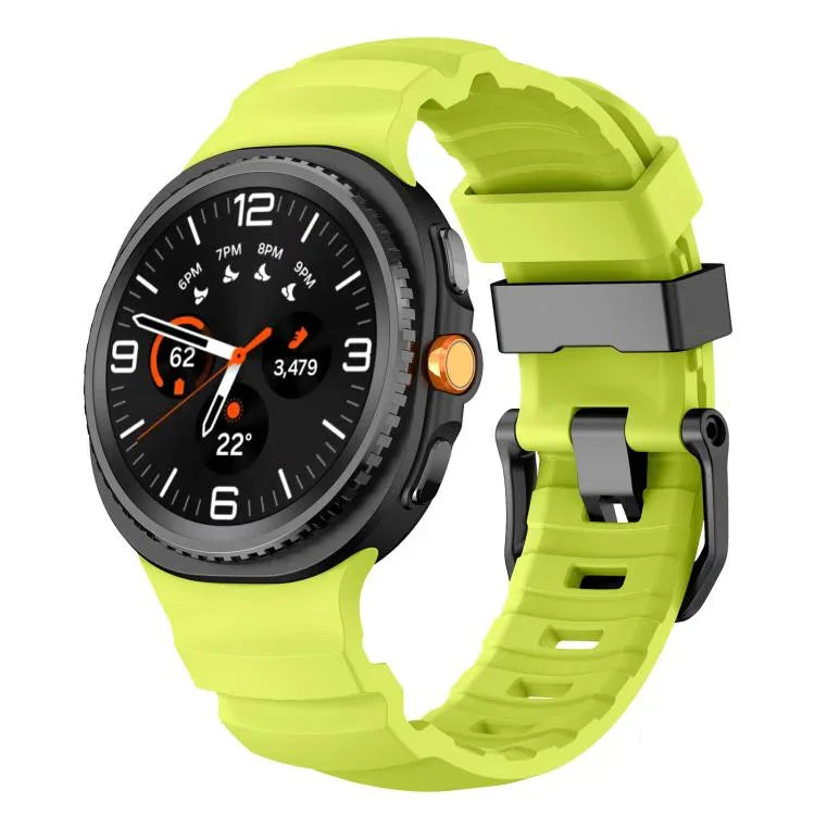 ブラックバックルスポーツシリコンウォッチバンド、Samsung Galaxy Watch8 / Watch8 Classic用