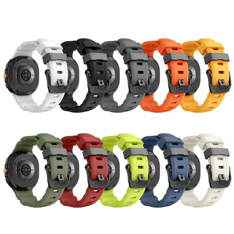 ブラックバックルスポーツシリコンウォッチバンド、Samsung Galaxy Watch8 / Watch8 Classic用