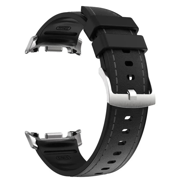 シリコンハイブリッドレザースキンウォッチバンド、Samsung Galaxy Watch8 / Watch8 Classic用