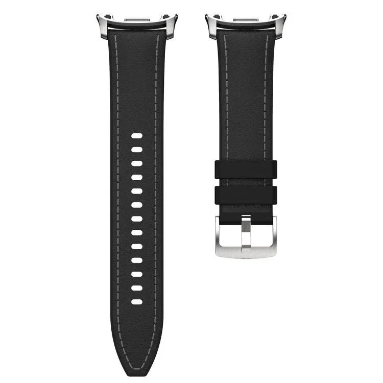 シリコンハイブリッドレザースキンウォッチバンド、Samsung Galaxy Watch8 / Watch8 Classic用