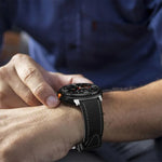 シリコンハイブリッドレザースキンウォッチバンド、Samsung Galaxy Watch8 / Watch8 Classic用