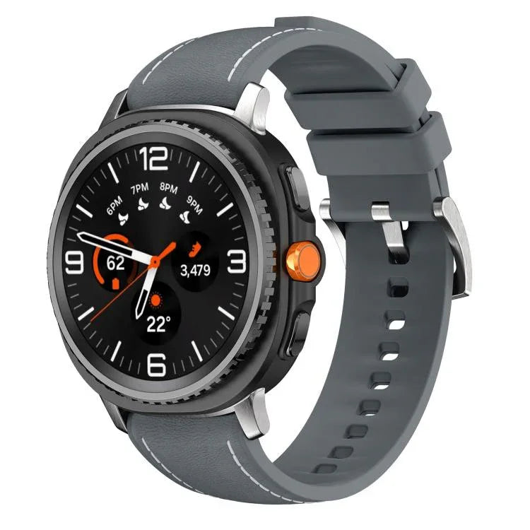 シリコンハイブリッドレザースキンウォッチバンド、Samsung Galaxy Watch8 / Watch8 Classic用