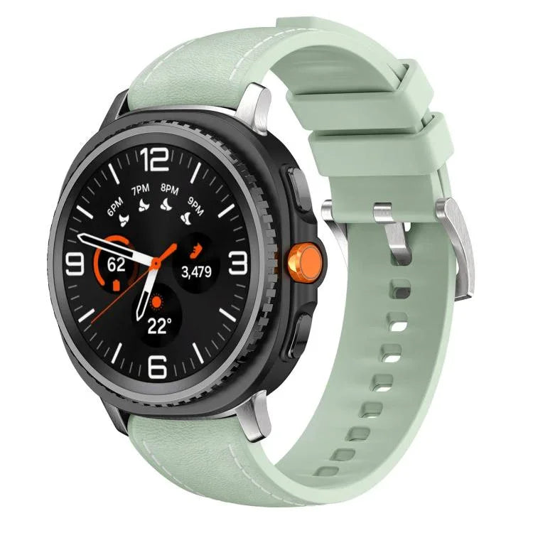 シリコンハイブリッドレザースキンウォッチバンド、Samsung Galaxy Watch8 / Watch8 Classic用