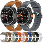 シリコンハイブリッドレザースキンウォッチバンド、Samsung Galaxy Watch8 / Watch8 Classic用