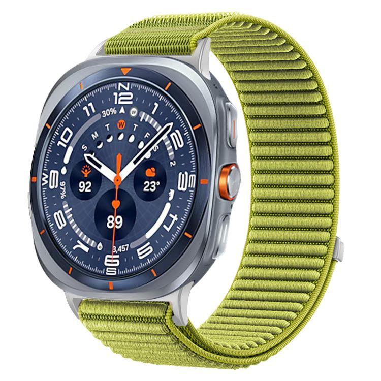織りナイロンフック＆ループファスナーメタルインターフェースウォッチバンド、Samsung Galaxy Watch Ultra 47mm / Ultra 2025用