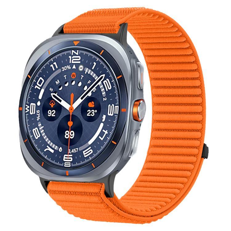 織りナイロンフック＆ループファスナーメタルインターフェースウォッチバンド、Samsung Galaxy Watch Ultra 47mm / Ultra 2025用