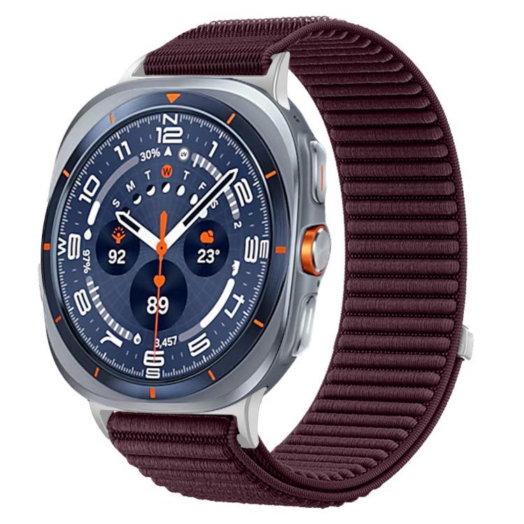 織りナイロンフック＆ループファスナーメタルインターフェースウォッチバンド、Samsung Galaxy Watch Ultra 47mm / Ultra 2025用
