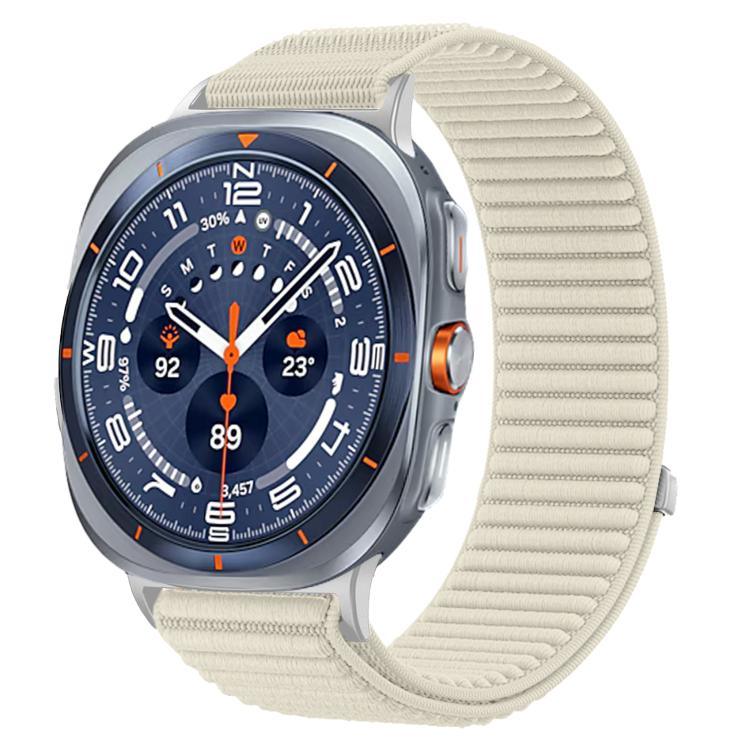 織りナイロンフック＆ループファスナーメタルインターフェースウォッチバンド、Samsung Galaxy Watch Ultra 47mm / Ultra 2025用