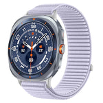 織りナイロンフック＆ループファスナーメタルインターフェースウォッチバンド、Samsung Galaxy Watch Ultra 47mm / Ultra 2025用