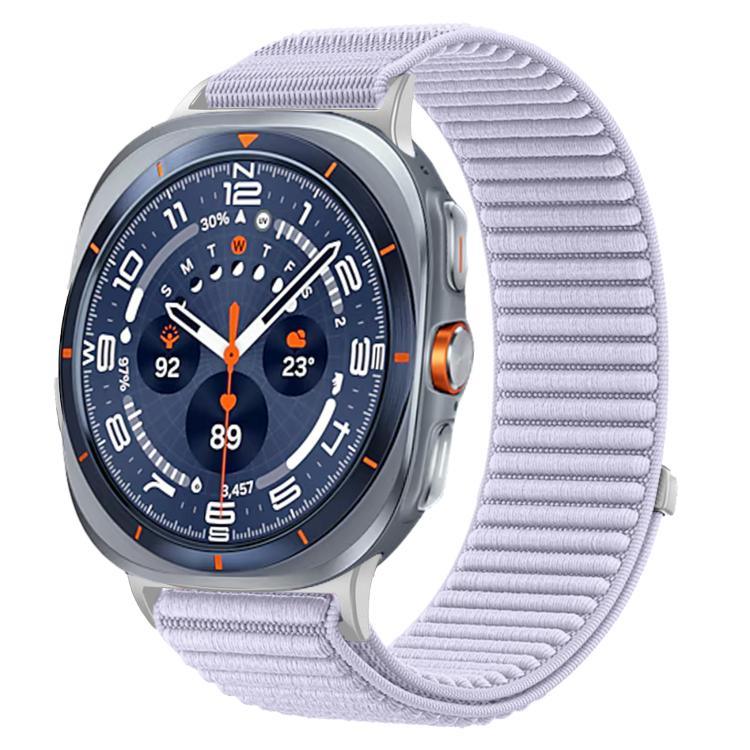 織りナイロンフック＆ループファスナーメタルインターフェースウォッチバンド、Samsung Galaxy Watch Ultra 47mm / Ultra 2025用