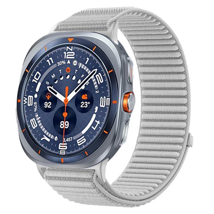 織りナイロンフック＆ループファスナーメタルインターフェースウォッチバンド、Samsung Galaxy Watch Ultra 47mm / Ultra 2025用