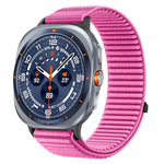 織りナイロンフック＆ループファスナーメタルインターフェースウォッチバンド、Samsung Galaxy Watch Ultra 47mm / Ultra 2025用
