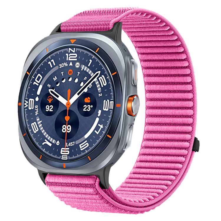 織りナイロンフック＆ループファスナーメタルインターフェースウォッチバンド、Samsung Galaxy Watch Ultra 47mm / Ultra 2025用
