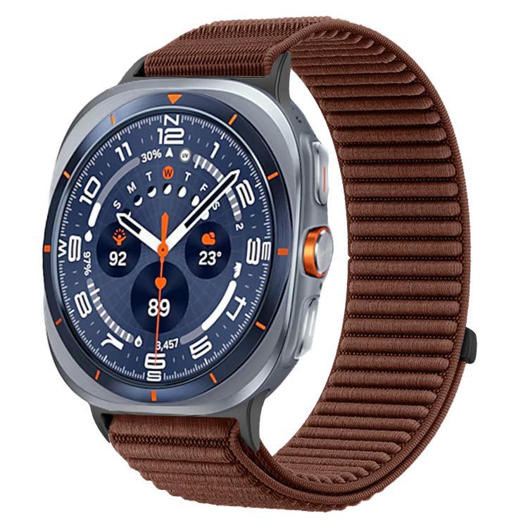 織りナイロンフック＆ループファスナーメタルインターフェースウォッチバンド、Samsung Galaxy Watch Ultra 47mm / Ultra 2025用