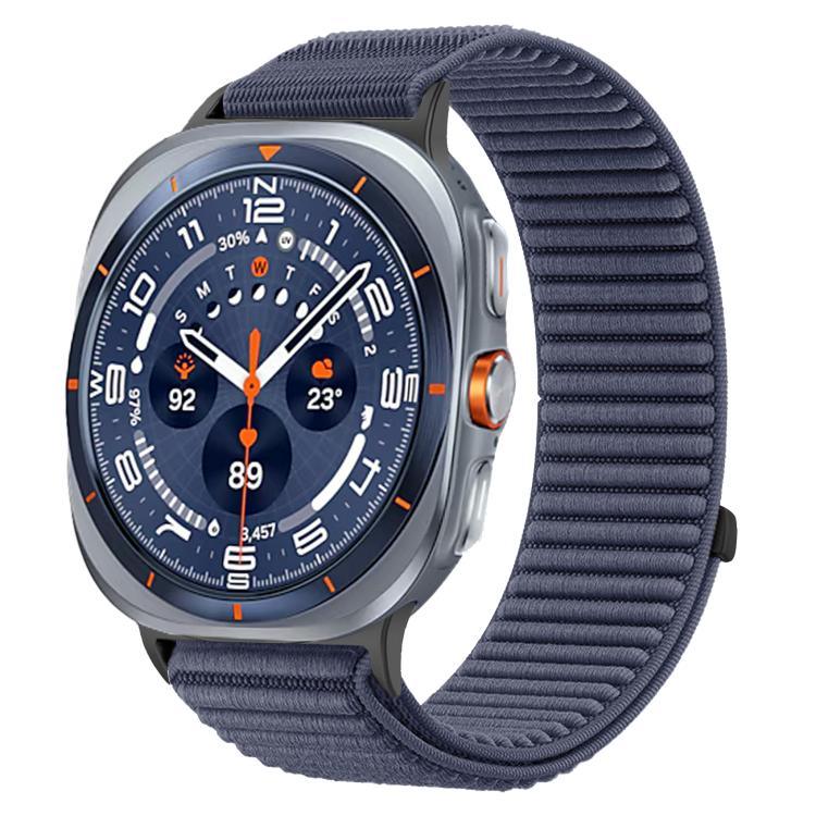 織りナイロンフック＆ループファスナーメタルインターフェースウォッチバンド、Samsung Galaxy Watch Ultra 47mm / Ultra 2025用
