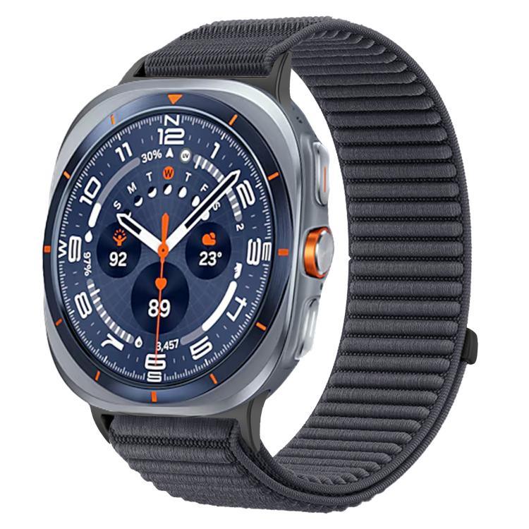 織りナイロンフック＆ループファスナーメタルインターフェースウォッチバンド、Samsung Galaxy Watch Ultra 47mm / Ultra 2025用