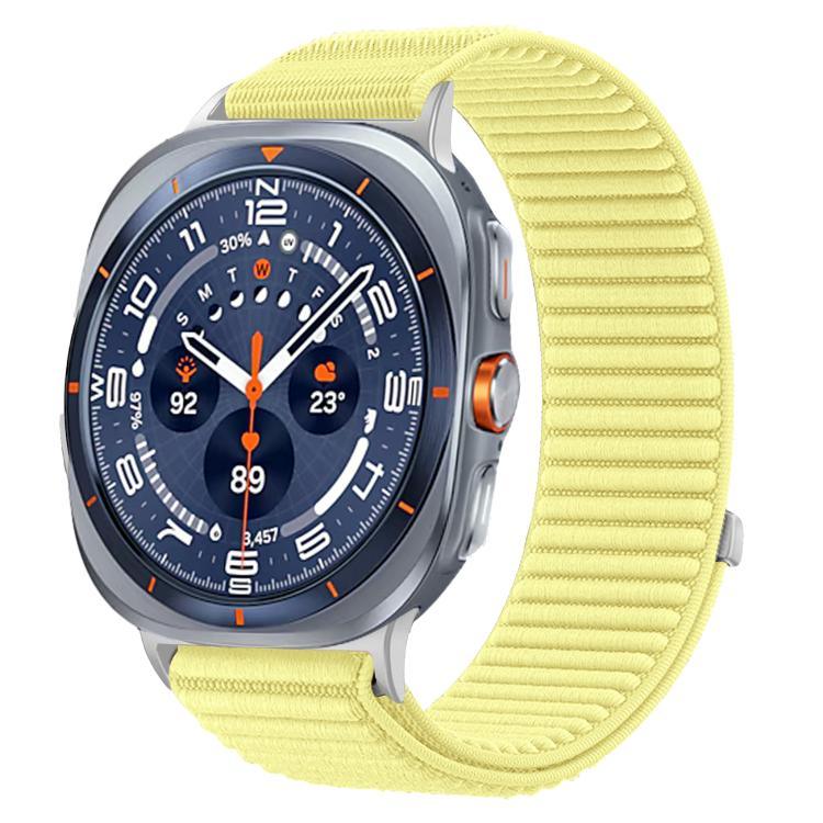 織りナイロンフック＆ループファスナーメタルインターフェースウォッチバンド、Samsung Galaxy Watch Ultra 47mm / Ultra 2025用