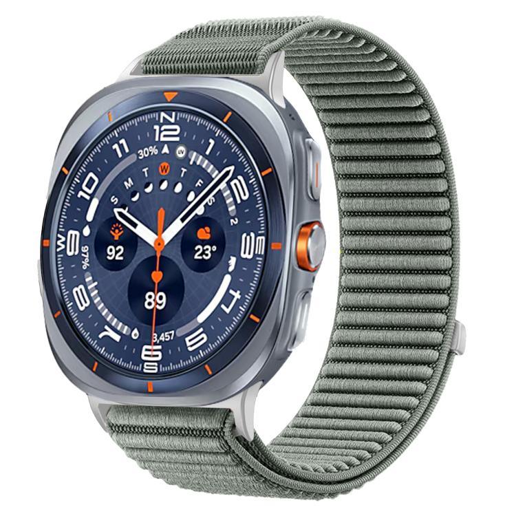 織りナイロンフック＆ループファスナーメタルインターフェースウォッチバンド、Samsung Galaxy Watch Ultra 47mm / Ultra 2025用