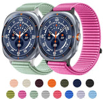 織りナイロンフック＆ループファスナーメタルインターフェースウォッチバンド、Samsung Galaxy Watch Ultra 47mm / Ultra 2025用