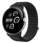 織りナイロンフック＆ループファスナーメタルインターフェースウォッチバンド、Google Pixel Watch 4 / Watch 3 45mm用、Google Pixel Watch 4 / 3 / 2 / 1 41mm用