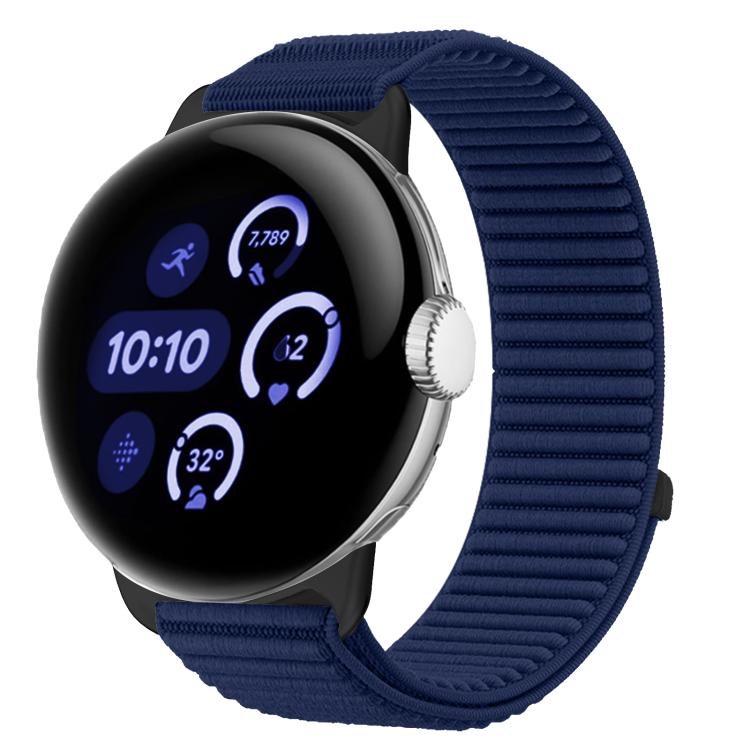織りナイロンフック＆ループファスナーメタルインターフェースウォッチバンド、Google Pixel Watch 4 / Watch 3 45mm用、Google Pixel Watch 4 / 3 / 2 / 1 41mm用