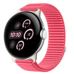 織りナイロンフック＆ループファスナーメタルインターフェースウォッチバンド、Google Pixel Watch 4 / Watch 3 45mm用、Google Pixel Watch 4 / 3 / 2 / 1 41mm用