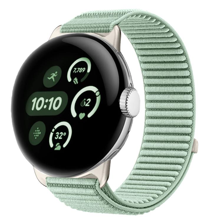 織りナイロンフック＆ループファスナーメタルインターフェースウォッチバンド、Google Pixel Watch 4 / Watch 3 45mm用、Google Pixel Watch 4 / 3 / 2 / 1 41mm用