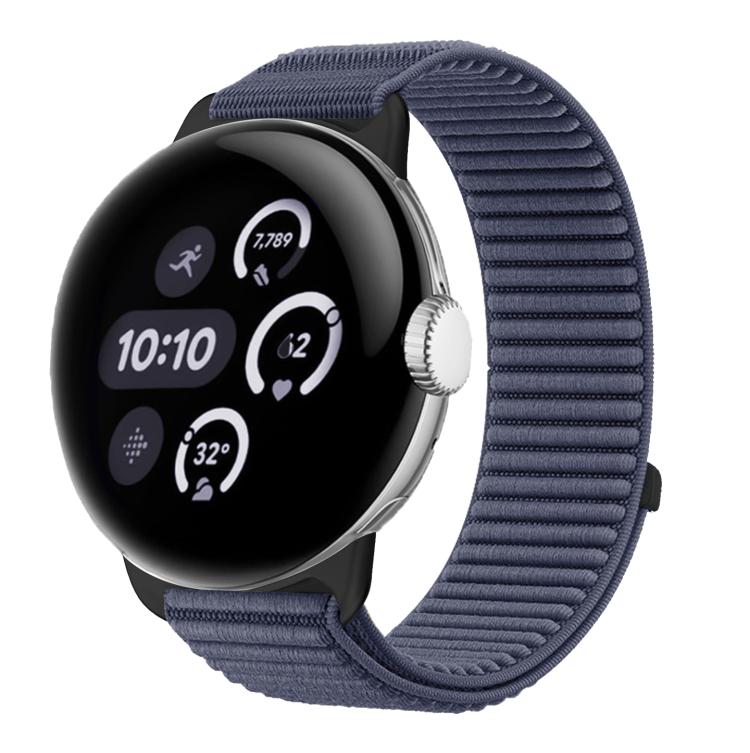 織りナイロンフック＆ループファスナーメタルインターフェースウォッチバンド、Google Pixel Watch 4 / Watch 3 45mm用、Google Pixel Watch 4 / 3 / 2 / 1 41mm用